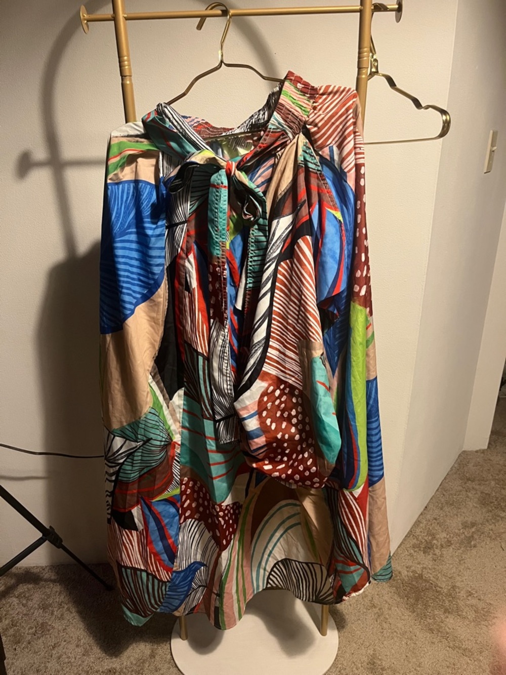 A-Line Multicolor Abstract Print Skirt